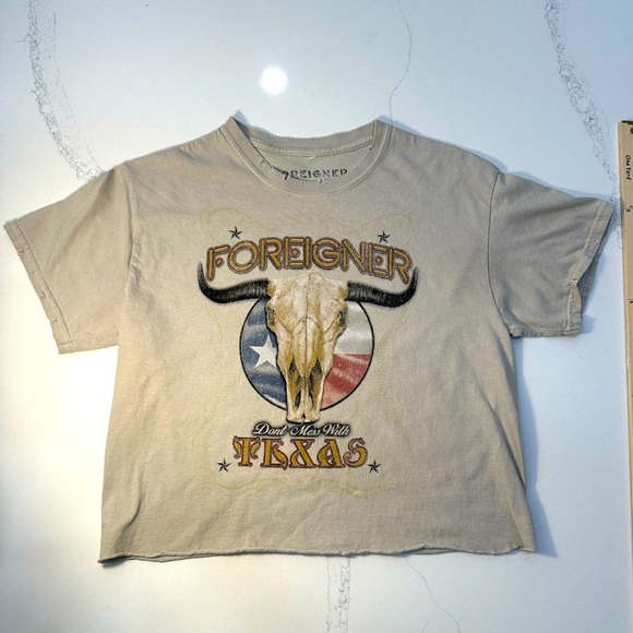 Foreigner Crop Vintage tee - Picture 1 of 8